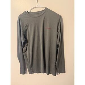 Columbia PFG Terminal Tackle Long Sleeve Fishing T-Shirt Mens S Burgundy Logo